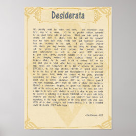 Desiderata Gedicht von Max Ehrmann Poster