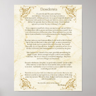 Desiderata Gedicht von Max Ehrmann Poster