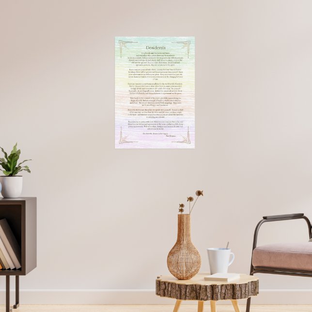 Desiderata Gedicht von Max Ehrmann Poster (Wohnzimmer 3)