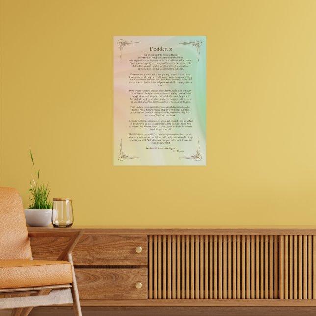Desiderata Gedicht von Max Ehrmann Poster (Wohnzimmer 2)