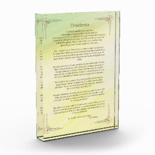 Desiderata Gedicht von Max Ehrmann Poster Fotoblock