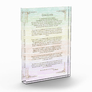 Desiderata Gedicht von Max Ehrmann Poster Fotoblock