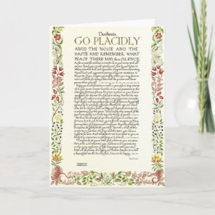 DESIDERATA-Gedichtkarte Max Ehrmann-Wildblumen Karte