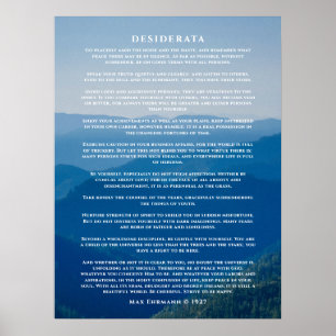Desiderata-Gedichtposter Nebelberg Poster