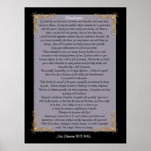 Desiderata "gewünschte Dinge", anpassbare Farben Poster