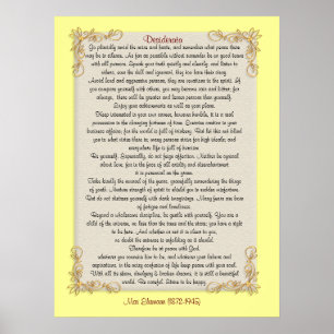 Desiderata "gewünschte Dinge", anpassbare Farben Poster