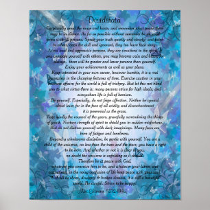 Desiderata "gewünschte Dinge" Blue Fairie Hintergr Poster