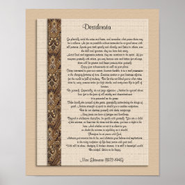 Desiderata "gewünschte Dinge" Braunes Design Poster