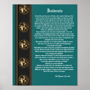 Desiderata "gewünschte Dinge, prose masculine back Poster