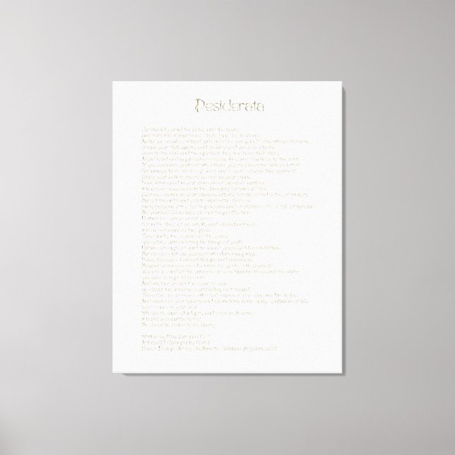 Desiderata Golden Abalone ArtbrushUI Typografie Leinwanddruck (Vorderseite)