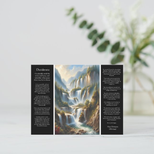 Desiderata Heilige Gewässer der Weisheit Postkarte (Stehend Vorderseite)
