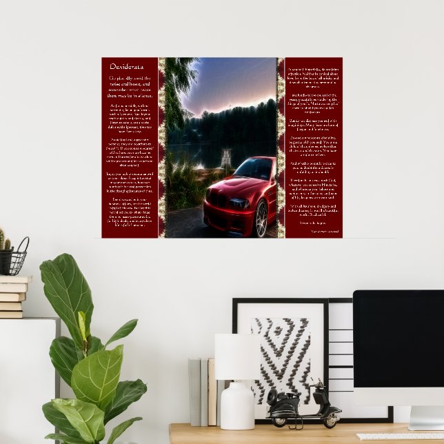 Desiderata  Hot Red Car Posters Poster (Heimbüro)