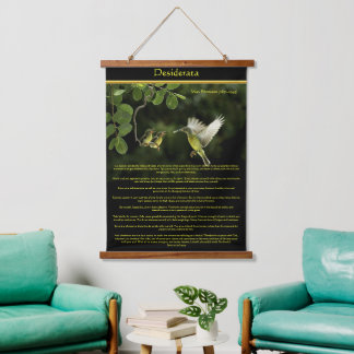 Desiderata Hummingbird füttre das Kind Wandteppich Mit Holzrahmen