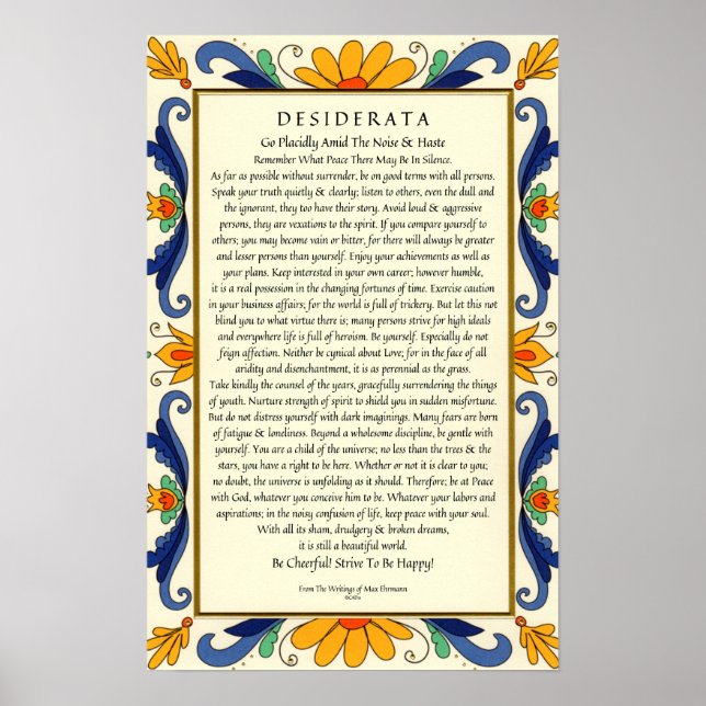 Desiderata im Art Deco Poster (Vorne)