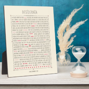 Desiderata Inspirational Gedicht Fotoplatte