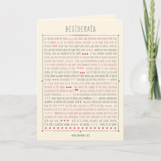 Desiderata Inspirational Gedicht Karte