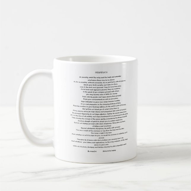 DESIDERATA MAX EHRMANN CUSTOM KAFFEETASSE (Links)