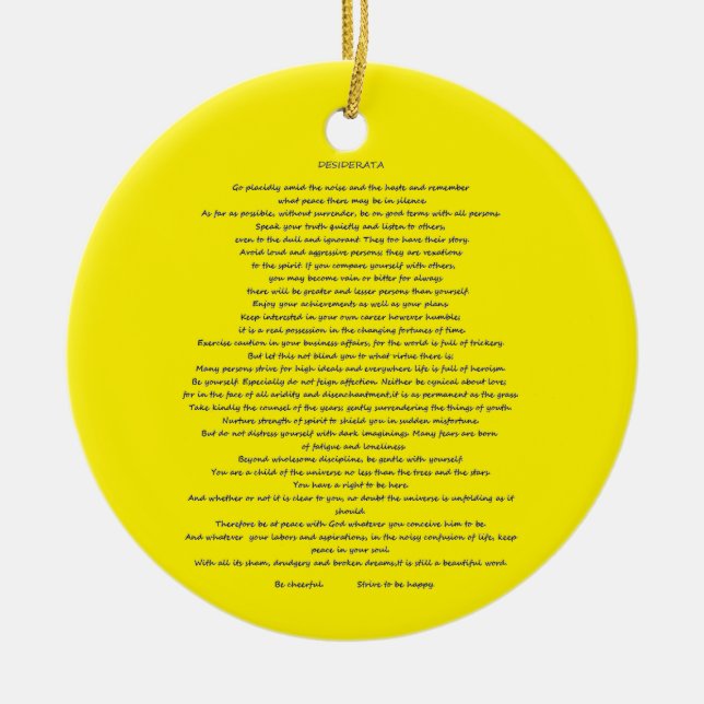 DESIDERATA MAX ERHMANN KERAMIK ORNAMENT (Vorne)