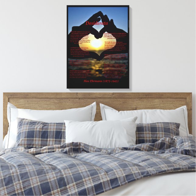 Desiderata mit Herz und Ozean Leinwanddruck (Insitu (Schlafzimmer))