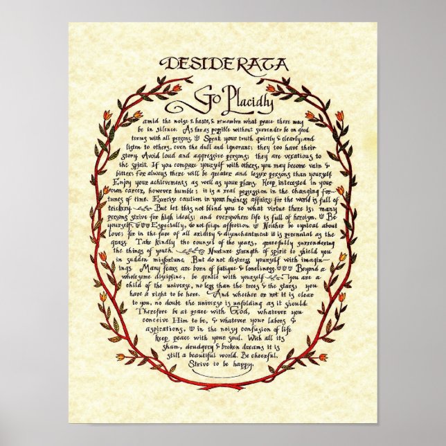 DESIDERATA mit Wreath Trim Poster (Vorne)