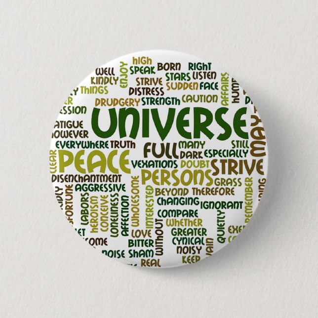 Desiderata-motivierend Gedicht fasst Button (Vorderseite)