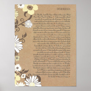 DESIDERATA nette Bio Gänseblümchen Poster