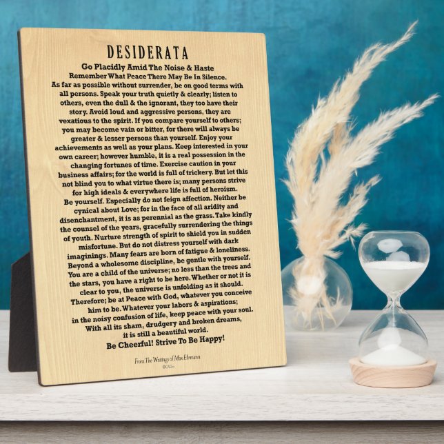 Desiderata on Rustic Wood Plank Fotoplatte (Seite)