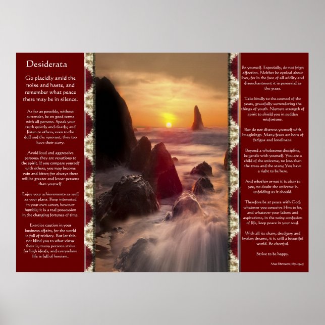 Desiderata Orange Ocean Posters (Devant)