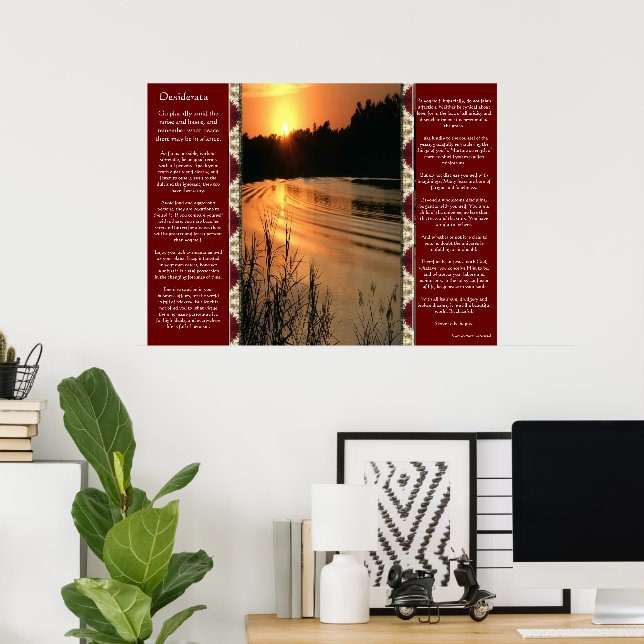 Desiderata Orange SunSet Posters Poster (Heimbüro)