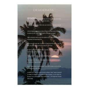 DESIDERATA Palm Tree Sundown Poster