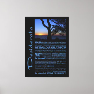 Desiderata Poem Beautiful Sunset Tree #1 Leinwanddruck
