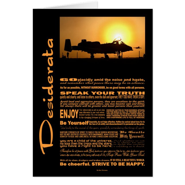 Desiderata Poem Desiderata A-10 Thunderbolt (Devant)