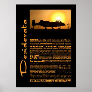 Desiderata Poem Desiderata A-10 Thunderbolzen Poster