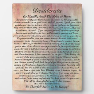 Desiderata Poem in A Watercolor Grand Canyon Fotoplatte