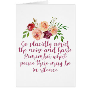 Desiderata Poem Peaceful Meditation Card