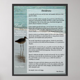 Desiderata Poem - Seagull auf Beach Scene Poster