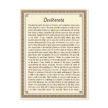 Desiderata Postcard