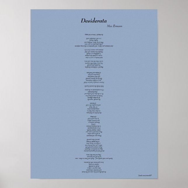 DESIDERATA POSTER (Vorne)