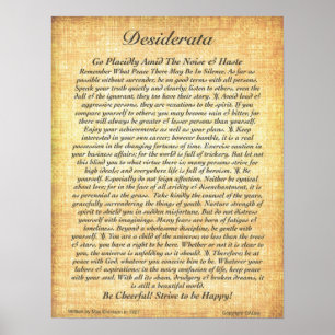 DESIDERATA Poster de Max Ehrmann=16x20 Fossil