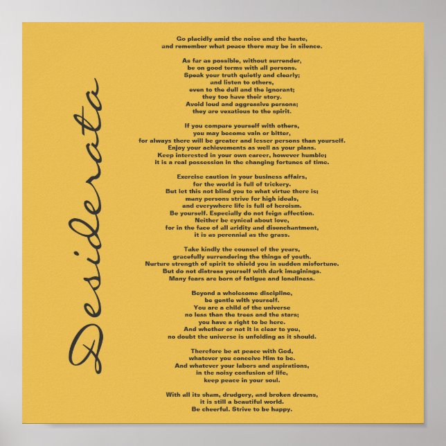 Desiderata Poster - Hintergrundfarbe ändern (Vorne)