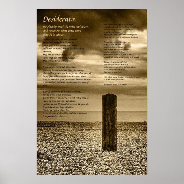 Desiderata Poster - Ich habe Zeit (Vorne)