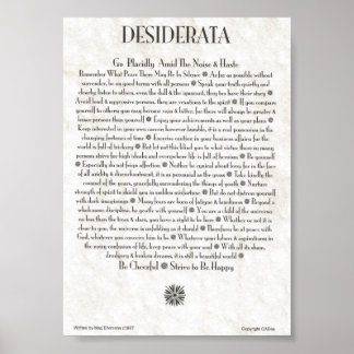 DESIDERATA-Poster von Max Ehrmann - VIELE GRÖSSEN Poster