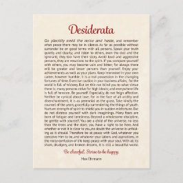 Desiderata Postkarte | Desiderata Mini-Kunst