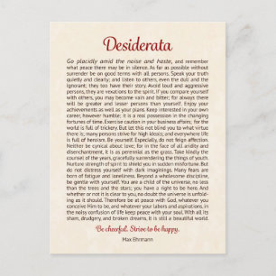 Desiderata Postkarte   Desiderata Mini Kunst