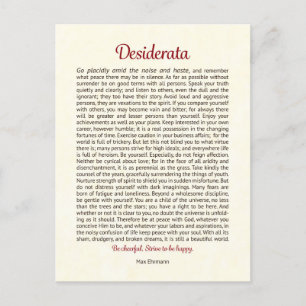 Desiderata Postkarte   Desiderata Mini Kunst