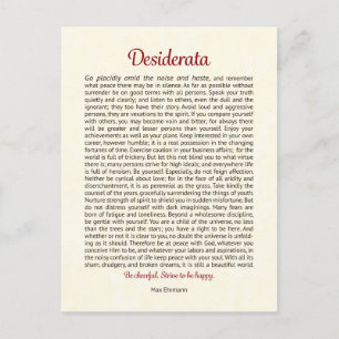 Desiderata-Postkarte Desiderata-Mini-Kunst Postkarte