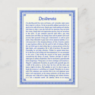Desiderata-Postkarte Postkarte
