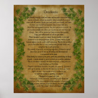 Desiderata prose Grosses Efeu auf Pergament