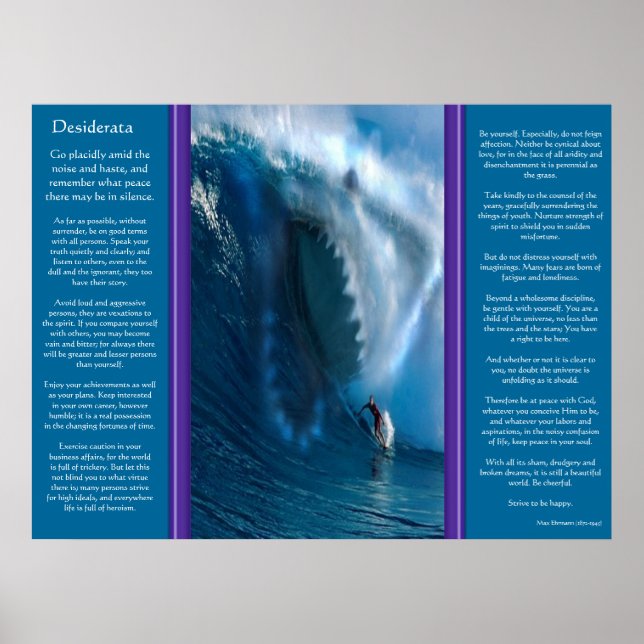 Desiderata Shark Face Posters Poster (Vorne)