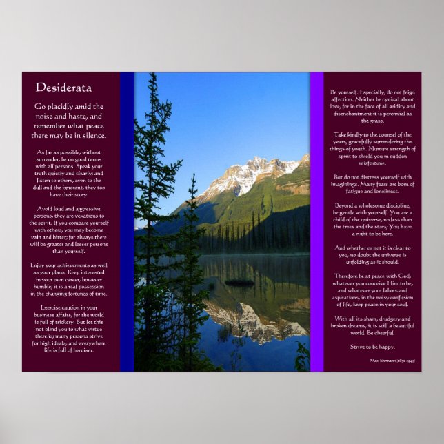 DESIDERATA Snow-Peak Mountain Posters Poster (Vorne)